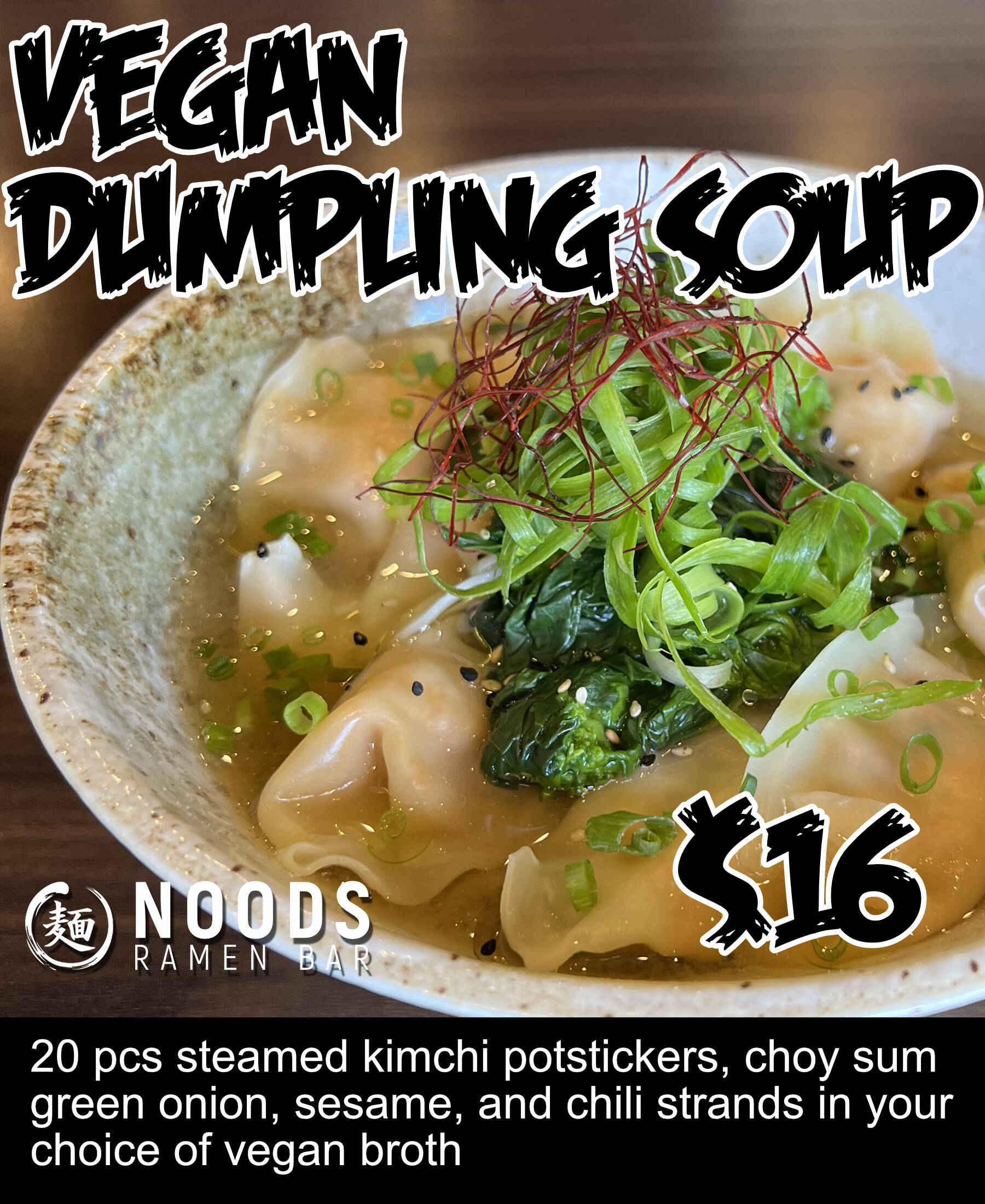 noooobuページ Vegan Menu | Noods Ramen Bar